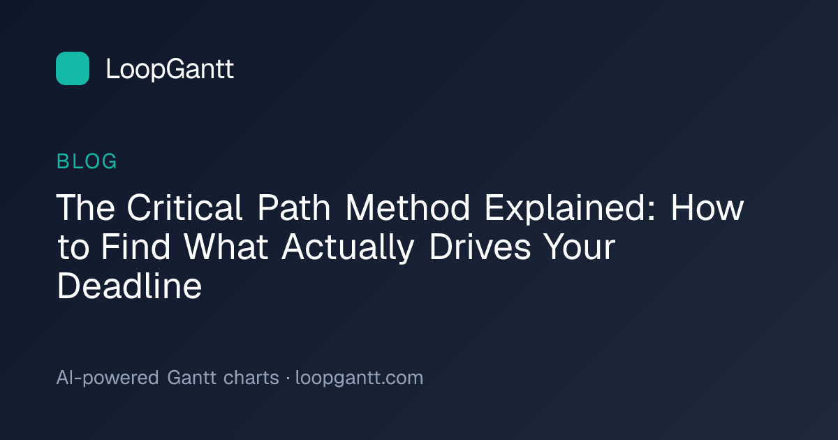 The Critical Path Method Explained: How to Find What Actually Drives ...
